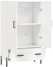 vidaXL Ντουλάπα Γυαλ. Λευκό 69,5 x 31 x 115 εκ. από Επεξεργασμένο Ξύλο