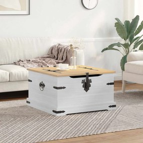 vidaXL storage box με ράφι Λευκό 78 x 78 x 45 εκ. Στερεά ξυλεία πεύκου