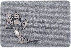 Πατάκι Εισόδου (40x60) Flocky 069 Happy Mouse Γκρι-Sdim