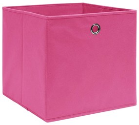 Κουτιά Αποθήκευσης 10 τεμ. Ροζ 32 x 32 x 32 εκ. Υφασμάτινα - Ροζ