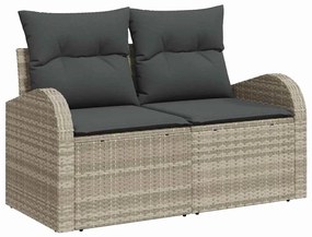 vidaXL Σετ Καναπέ με μαξιλάρι 11 pcs Ανοιχτό γκρι Πολυρατάν