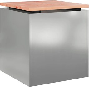 vidaXL Παγκάκι κήπου Ασημί 40 x 40 x 43 cm Γαλβανισμένος χάλυβας