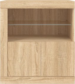 vidaXL Ντουλάπι με LED Sonoma Δρυς 60,5x37x67 εκ.