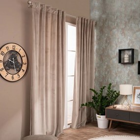 Κουρτίνα Velvet Με Τρέσα 07 Taupe 140x260cm Teoran 140X260 Cotton-Acrylic
