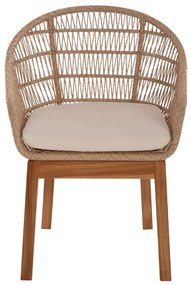 ΠΟΛΥΘΡΟΝΑ AMORA  TEAK ΠΟΔΙΑ ΣΚΕΛΕΤΟΣ ΑΛΟΥΜΙΝΙΟΥ &amp; POLYRATTAN 64x60x87Yεκ.