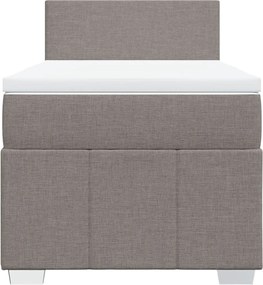 vidaXL Κρεβάτι Boxspring με Στρώμα Taupe 90x190 εκ.Υφασμάτινο