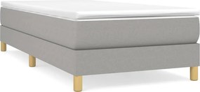 vidaXL Κρεβάτι Boxspring με Στρώμα Ανοιχτό Γκρι 80x200 εκ. Υφασμάτινο