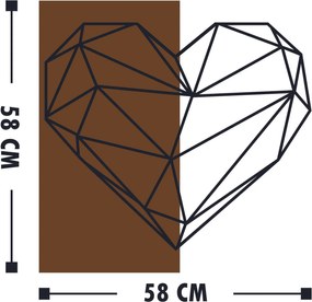 Decorative Wooden Wall Accessory Heart Walnut
Black