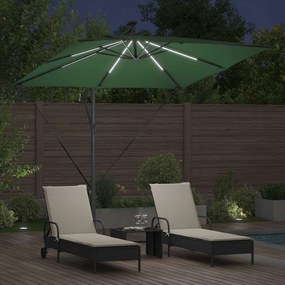vidaXL Ομπρέλα Cantilever Banana Πράσινο 249 x 249 x 250 εκ.