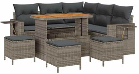 vidaXL Σετ Καναπέ Κήπου με μαξιλάρι 9 pcs Γκρι 110 x 55 x 71 εκ