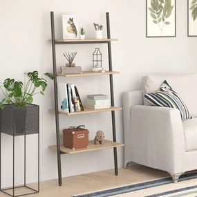 vidaXL Ραφιέρα Κεκλιμένη 4 Επιπέδων Αν. Καφέ &amp; Μαύρο 64x34x150,5εκ.