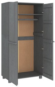 vidaXL Ντουλάπα HAMAR Σκ. Γκρι 89 x 50 x 180 εκ. από Μασίφ Ξύλο Πεύκου