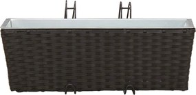 vidaXL Ραφήνα 2 pcs Μαύρο 50 x 17 x 17 εκ Μέταλλο