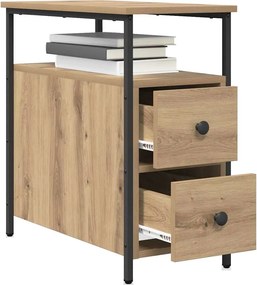 vidaXL Κομοδίνο artisan δρυς 30 x 60 x 60 εκ. Επεξεργασμένο ξύλο