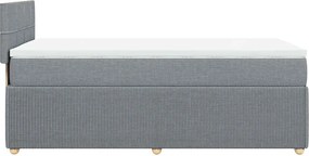vidaXL Κρεβάτι Boxspring με Στρώμα Ανοιχτό Γκρι 80x200 εκ. Υφασμάτινο