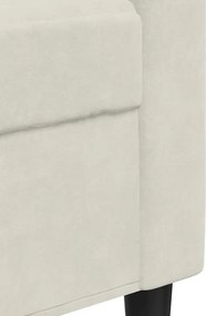vidaXL Σετ Σαλονιού 2 Τεμ. Κρεμ Βελούδινο με Μαξιλάρια/Στηρίγματα