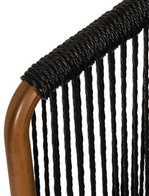 Πολυθρόνα Κήπου LOFOI Μαύρο/Καφέ Αλουμίνιο/Rattan 60x62x81cm - 14840010 - 14840010