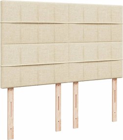 vidaXL Κρεβάτι Boxspring με Στρώμα Κρεμ 140x200 εκ. Υφασμάτινο
