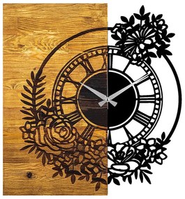 Ρολόι Τοίχου 539TNL1114 58x3x51cm Walnut-Black Wallity Metal,Wood