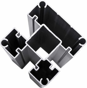 vidaXL Σετ Φράχτη 7 pcs 1218 x 186 εκ. WPC και Αλουμίνιο Γκρι
