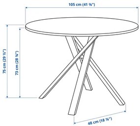 MARIEDAMM τραπέζι, 105 cm 704.926.45