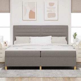 vidaXL LED Κρεβάτι με βάθρο με στρώμα Taupe 200 x 200 cm ύφασμα