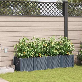 vidaXL Ζαρντινιέρες κήπου Ανοιχτό γκρι 160 x 40 x 37.5 cm Ατσάλι
