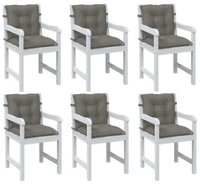 vidaXL Μαξιλάρια Καρέκλας με Πλάτη 6 τεμ. Σκ. Γκρι 120x50x7 εκ. Ύφασμα