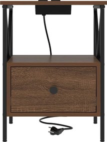 vidaXL Κομοδίνο Καφέ δρυς 41,5 x 40,5 x 55 εκ. Επεξεργασμένο ξύλο