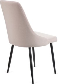 Καρέκλα Chris μπεζ ύφασμα-πόδι μαύρο μέταλλο 49x55x85