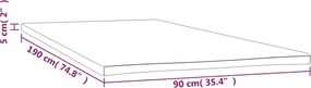 vidaXL Ανώστρωμα 90x190x5 εκ.