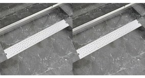 vidaXL Σιφόνια Ντουζιέρας Γραμμικά 2 τεμ. 830x140 χιλ. Ανοξείδ. Ατσάλι
