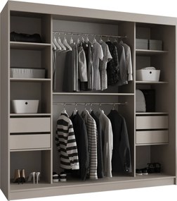 Ντουλάπα Bahrajn Curves 200 συρόμενη-Cashmere-Μήκος: 200εκ