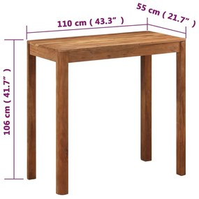 Τραπέζι Μπαρ 110x55x106 εκ. Ξύλο Ακακίας με Μελί Φινίρισμα - Καφέ