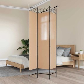 vidaXL 3-Panel Room Divider Μπεζ 120 x 200 cm Ύφασμα