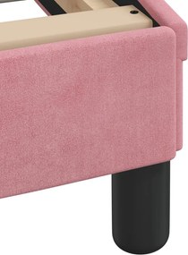 vidaXL Κρεβάτι με Στρώμα Ροζ 90x200 εκ. Βελούδινο