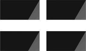 vidaXL Καπάκι τραπεζιού 4 pcs Μαύρο Γυαλί