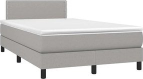 vidaXL Κρεβάτι Boxspring με Στρώμα &amp; LED Αν.Γκρι 120x200 εκ Υφασμάτινο