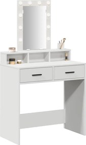 vidaXL Τραπέζι περιποίησης Λευκό 79 x 41 x 140 εκ. Επεξεργασμένο ξύλο