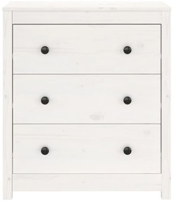 vidaXL Συρταριέρα Λευκή 70 x 35 x 80 εκ. από Μασίφ Ξύλο Πεύκου