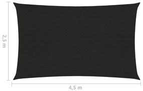 Πανί Σκίασης Μαύρο 2,5 x 4,5 μ. από HDPE 160 γρ./μ² - Μαύρο