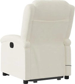 vidaXL Πολυθρόνα Μασάζ Ανακλινόμενη με Ανύψωση Κρεμ Βελούδινη