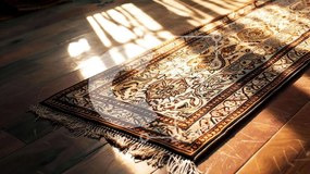 Intra Συλλεκτικό Ξύλινο Παζλ Plywood  4mm - Κομψό χαλί σε ξύλινο πάτωμα με φως του ήλιου Σε Ξύλινο Κουτί - Διαστάσεις Puzzle: 10x10 cm – 25 κομμάτια