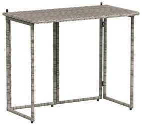 ΠΤΥΣΣΟΜΕΝΟ ΤΡΑΠΕΖΙ ΚΗΠΟΥ ΓΚΡΙ 90X51X75 CM POLY RATTAN 4108256