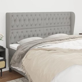 Κεφαλάρι με Πτερύγια Ανοιχτό Γκρι 183x23x118/128 εκ. Υφασμάτινο 3118306