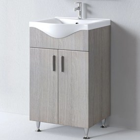 Έπιπλο Μπάνιου Πάγκος Με Νιπτήρα Siena 55 S3BSI055HN0 55x46x83cm Grey-White Πορσελάνη,Μελαμίνη