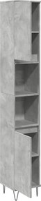 vidaXL Ντουλάπι Μπάνιου Γκρι Σκυροδέματος 30x30x190 εκ. Επεξ. Ξύλο