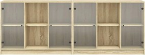 vidaXL Βιβλιοθήκη με Πόρτες Sonoma Δρυς 204x37x75 εκ. Επεξ. Ξύλο