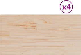 vidaXL Επιφάνειες Τραπεζιού Ορθογώνιες 4 τεμ. 90x45x2,5 εκ Μασίφ Πεύκο