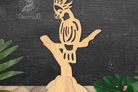 Σετ των 2 Intra απο ξύλο plywood 3mm-4mm πάχος - Cockatoo Bird Laser Cut Decor Home 2 Δίασταση 20x20 cm INTRAFABR-112466947
